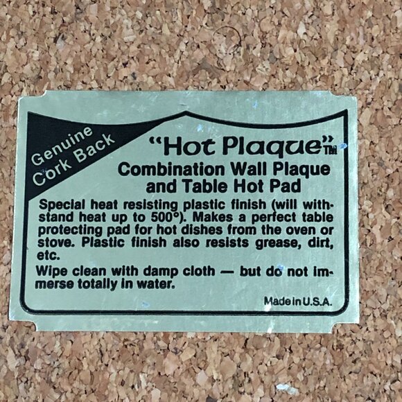Vintage Hot plaque combination Wall plaque and Hot Pad - Picture 3 of 8